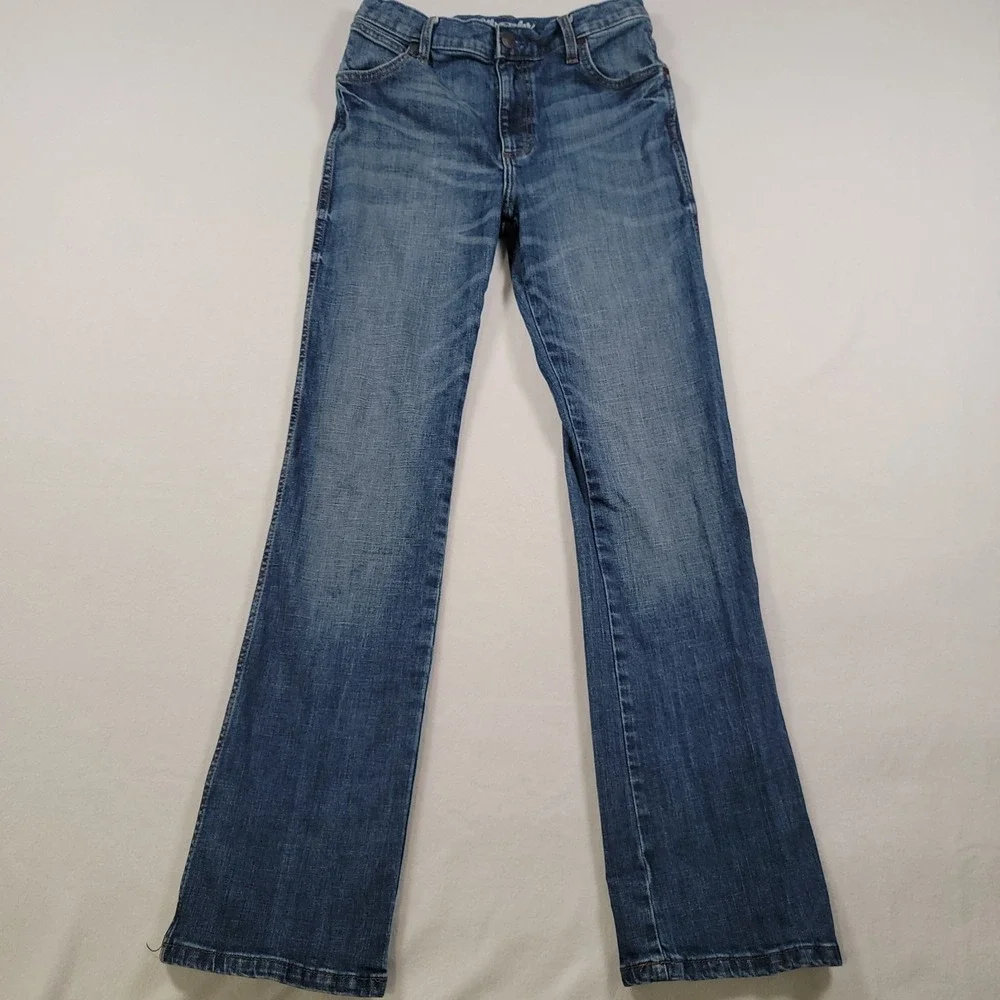 Wrangler Boys Slim Boot Jeans Size 16 Regular Blue Denim Stretch‎